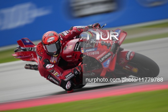 Francesco Pecco Bagnaia (1) of Italy and Ducati Lenovo Team during the free practice of the Motul Solidarity Grand Prix of Barcelona at Rica...