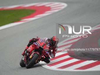 Francesco Pecco Bagnaia (1) of Italy and Ducati Lenovo Team during the free practice of the Motul Solidarity Grand Prix of Barcelona at Rica...