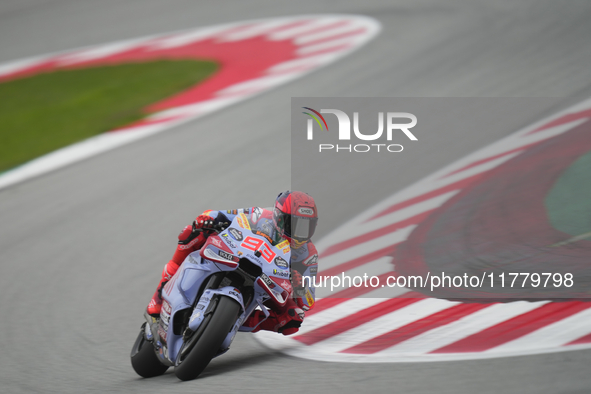 Marc Marquez (93) of Spain and Gresini Racing Moto GP Ducati during the free practice of the Motul Solidarity Grand Prix of Barcelona at Ric...