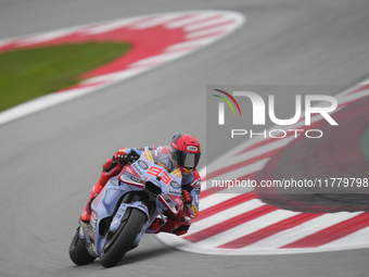 Marc Marquez (93) of Spain and Gresini Racing Moto GP Ducati during the free practice of the Motul Solidarity Grand Prix of Barcelona at Ric...