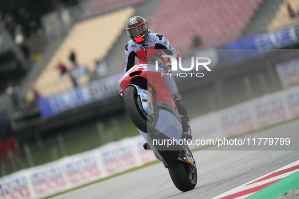 Albert Arenas (75) of Spain and Qjmotor Gresini Moto2 Kalex during the free practice of the Motul Solidarity Grand Prix of Barcelona at Rica...