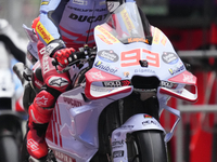 Marc Marquez (93) of Spain and Gresini Racing Moto GP Ducati during the free practice of the Motul Solidarity Grand Prix of Barcelona at Ric...