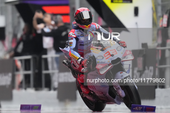 Marc Marquez (93) of Spain and Gresini Racing Moto GP Ducati during the free practice of the Motul Solidarity Grand Prix of Barcelona at Ric...