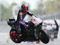 Fabio Quartararo (20) of France and Monster Energy Yamaha Moto GP during the free practice of the Motul Solidarity Grand Prix of Barcelona a...