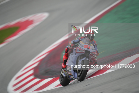 Marc Marquez (93) of Spain and Gresini Racing Moto GP Ducati during the free practice of the Motul Solidarity Grand Prix of Barcelona at Ric...