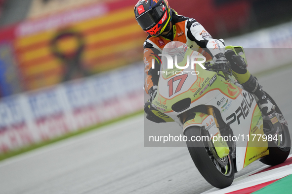 David Munoz (17) of Spain and Preicanos Racing Team Kalex during the free practice of the Motul Solidarity Grand Prix of Barcelona at Ricard...