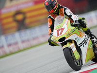 David Munoz (17) of Spain and Preicanos Racing Team Kalex during the free practice of the Motul Solidarity Grand Prix of Barcelona at Ricard...