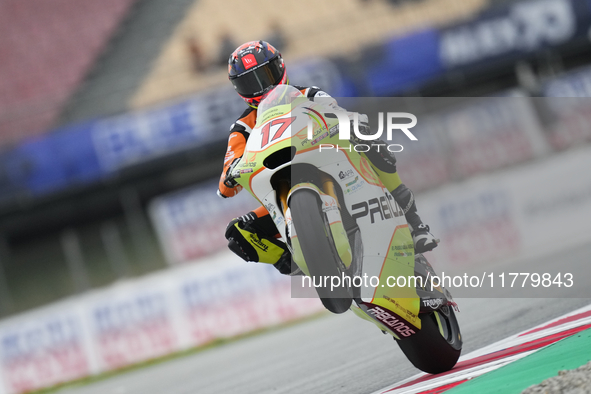 David Munoz (17) of Spain and Preicanos Racing Team Kalex during the free practice of the Motul Solidarity Grand Prix of Barcelona at Ricard...