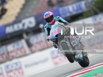 Jake Dixon (96) of Great Britain and Cfmoto Inde Aspar Team Kalex during the free practice of the Motul Solidarity Grand Prix of Barcelona a...