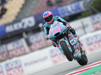 Jake Dixon (96) of Great Britain and Cfmoto Inde Aspar Team Kalex during the free practice of the Motul Solidarity Grand Prix of Barcelona a...