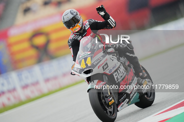 Aron Canet (44) Spain and Fantic Racing Kalex during the free practice of the Motul Solidarity Grand Prix of Barcelona at Ricardo Tormo Circ...