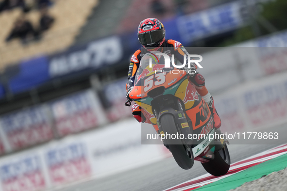 Deniz Oncu (53) of Turkey and Red Bull KTM Ajo Kalex during the free practice of the Motul Solidarity Grand Prix of Barcelona at Ricardo Tor...