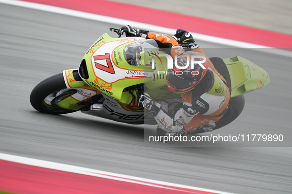 David Munoz (17) of Spain and Preicanos Racing Team Kalex during the free practice of the Motul Solidarity Grand Prix of Barcelona at Ricard...