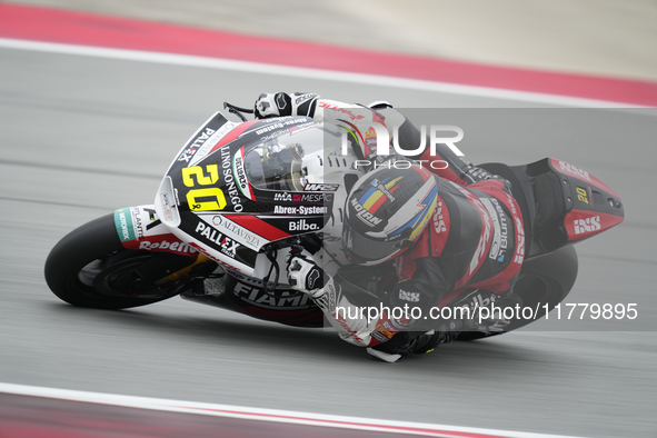 Xavi Cardelus (20) of andorra and Fantic Racing Kalex during the free practice of the Motul Solidarity Grand Prix of Barcelona at Ricardo To...