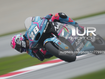 Izan Guevara (28) of Spain and Cfmoto Inde Aspar Team Kalex during the free practice of the Motul Solidarity Grand Prix of Barcelona at Rica...