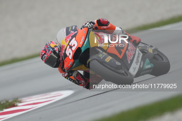 Deniz Oncu (53) of Turkey and Red Bull KTM Ajo Kalex during the free practice of the Motul Solidarity Grand Prix of Barcelona at Ricardo Tor...