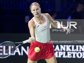 Dawid Celt , Magda Linette  during Billie Jean King Cup Finals match Spain vs Poland in Malaga Spain on 15 November 2024. (