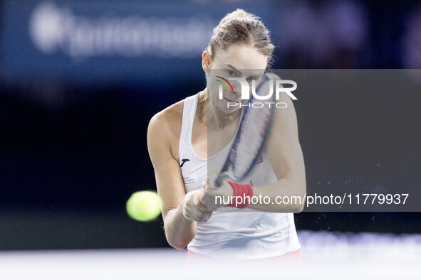 Dawid Celt , Magda Linette  during Billie Jean King Cup Finals match Spain vs Poland in Malaga Spain on 15 November 2024. 