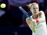 Dawid Celt , Magda Linette  during Billie Jean King Cup Finals match Spain vs Poland in Malaga Spain on 15 November 2024. (