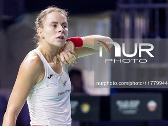 Magda Linette  during Billie Jean King Cup Finals match Spain vs Poland in Malaga Spain on 15 November 2024. (