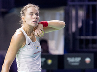 Magda Linette  during Billie Jean King Cup Finals match Spain vs Poland in Malaga Spain on 15 November 2024. (