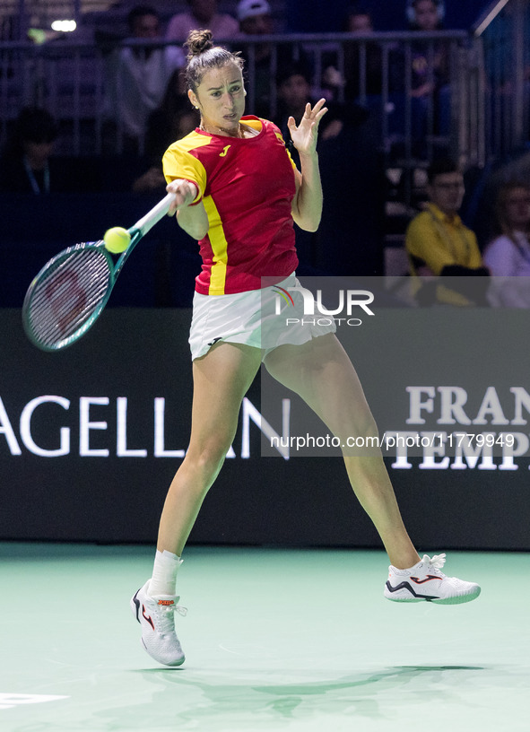 Sara Sorribes Tormo  during Billie Jean King Cup Finals match Spain vs Poland in Malaga Spain on 15 November 2024. 