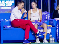 Dawid Celt , Magda Linette  during Billie Jean King Cup Finals match Spain vs Poland in Malaga Spain on 15 November 2024. (