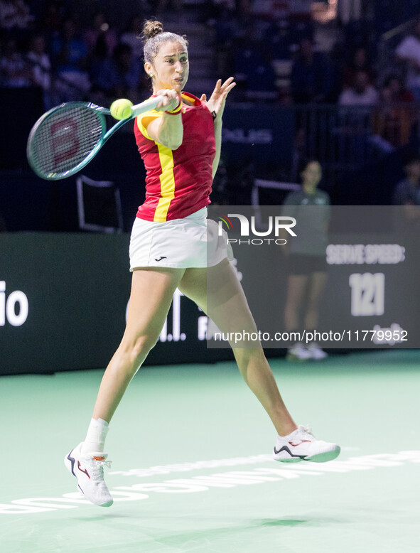 Sara Sorribes Tormo  during Billie Jean King Cup Finals match Spain vs Poland in Malaga Spain on 15 November 2024. 