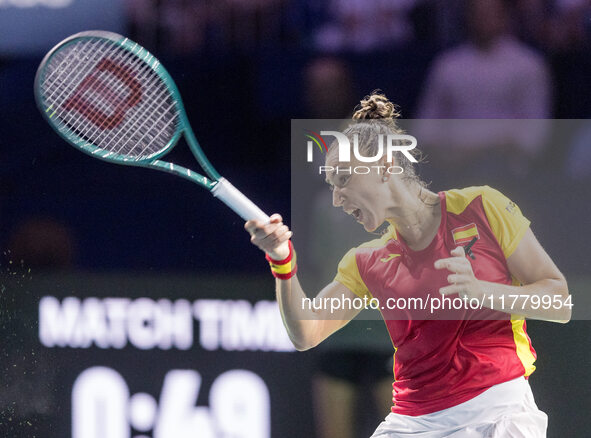 Sara Sorribes Tormo  during Billie Jean King Cup Finals match Spain vs Poland in Malaga Spain on 15 November 2024. 