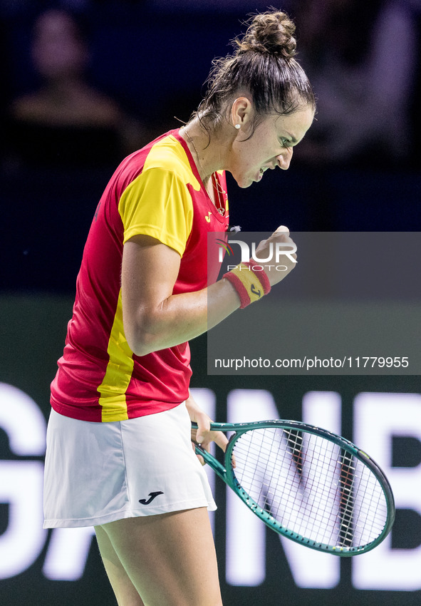 Sara Sorribes Tormo  during Billie Jean King Cup Finals match Spain vs Poland in Malaga Spain on 15 November 2024. 