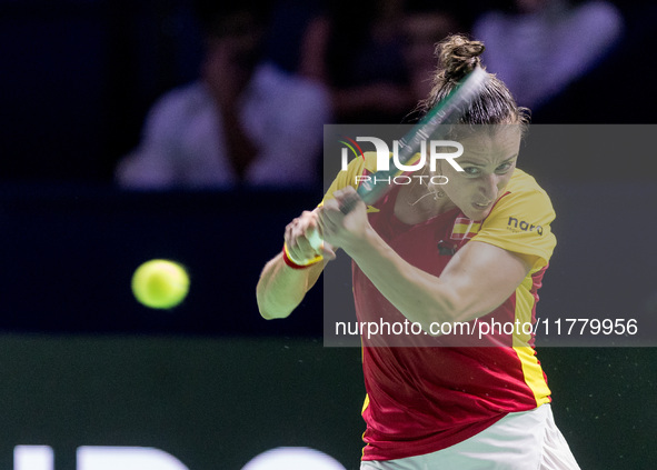 Sara Sorribes Tormo  during Billie Jean King Cup Finals match Spain vs Poland in Malaga Spain on 15 November 2024. 