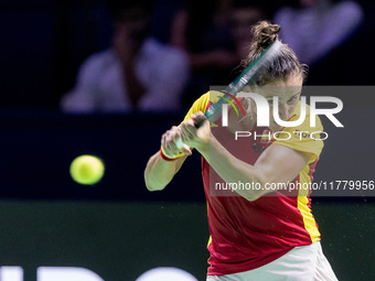 Sara Sorribes Tormo  during Billie Jean King Cup Finals match Spain vs Poland in Malaga Spain on 15 November 2024. (