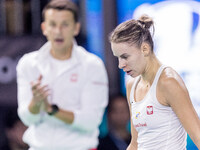 Dawid Celt , Magda Linette  during Billie Jean King Cup Finals match Spain vs Poland in Malaga Spain on 15 November 2024. (