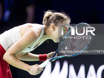 Magda Linette (POL) during Billie Jean King Cup Finals match Spain vs Poland in Malaga Spain on 15 November 2024. (