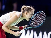 Magda Linette (POL) during Billie Jean King Cup Finals match Spain vs Poland in Malaga Spain on 15 November 2024. (