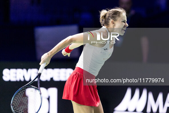 Magda Linette (POL) during Billie Jean King Cup Finals match Spain vs Poland in Malaga Spain on 15 November 2024. 