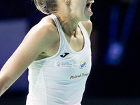 Magda Linette (POL) during Billie Jean King Cup Finals match Spain vs Poland in Malaga Spain on 15 November 2024. (