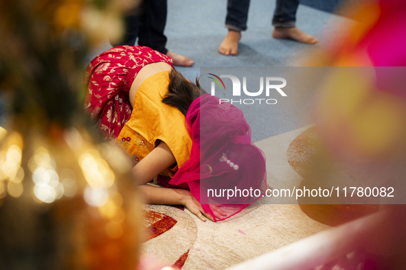 Sikh devotees offer prayers at a Gurudwara on the occasion of Guru Nanak Jayanti in Guwahati, Assam, India, on November 15, 2024. Guru Nanak...