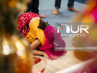 Sikh devotees offer prayers at a Gurudwara on the occasion of Guru Nanak Jayanti in Guwahati, Assam, India, on November 15, 2024. Guru Nanak...