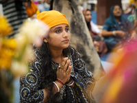 Sikh devotees offer prayers at a Gurudwara on the occasion of Guru Nanak Jayanti in Guwahati, Assam, India, on November 15, 2024. Guru Nanak...