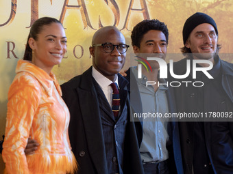 Elodie, Barry Jenkins, Alberto Boubakar Malanchino, and Luca Marinelli attend the ''Mufasa: The Lion King'' photocall at The Space Cinema Mo...