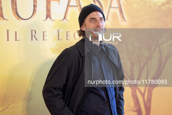 Luca Marinelli attends the ''Mufasa: The Lion King'' photocall at The Space Cinema Moderno in Rome, Italy, on November 15, 2024. 