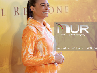 Singer Elodie attends the ''Mufasa: The Lion King'' photocall at The Space Cinema Moderno in Rome, Italy, on November 15, 2024. (