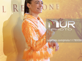 Singer Elodie attends the ''Mufasa: The Lion King'' photocall at The Space Cinema Moderno in Rome, Italy, on November 15, 2024. (