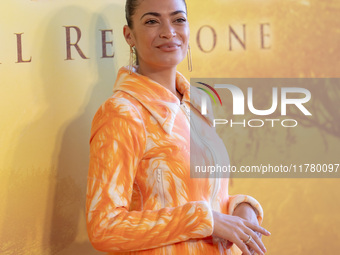 Singer Elodie attends the ''Mufasa: The Lion King'' photocall at The Space Cinema Moderno in Rome, Italy, on November 15, 2024. (