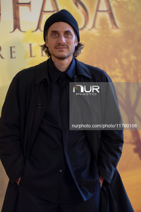 Luca Marinelli attends the ''Mufasa: The Lion King'' photocall at The Space Cinema Moderno in Rome, Italy, on November 15, 2024. 