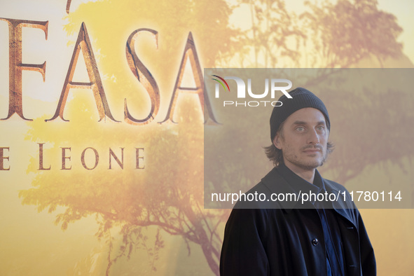 Luca Marinelli attends the ''Mufasa: The Lion King'' photocall at The Space Cinema Moderno in Rome, Italy, on November 15, 2024. 