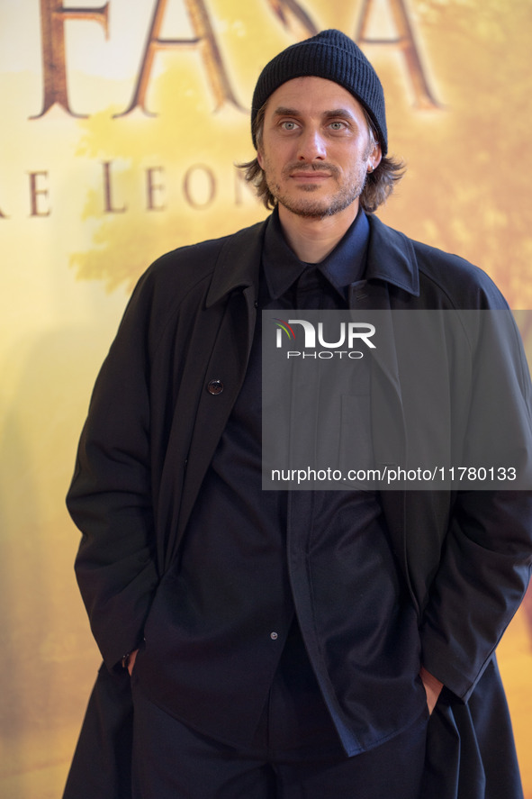 Luca Marinelli attends the ''Mufasa: The Lion King'' photocall at The Space Cinema Moderno in Rome, Italy, on November 15, 2024. 