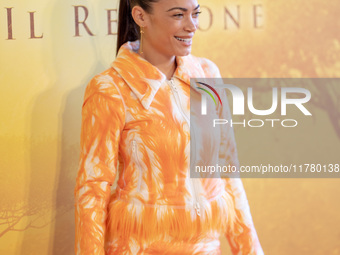 Singer Elodie attends the ''Mufasa: The Lion King'' photocall at The Space Cinema Moderno in Rome, Italy, on November 15, 2024. (