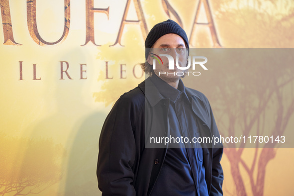 Luca Marinelli attends the ''Mufasa: The Lion King'' photocall at The Space Cinema Moderno in Rome, Italy, on November 15, 2024. 